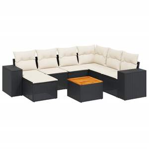 Grande Set di Divani Modulari da Giardino in Rattan PE Nero, Elegante Set di Divani Modulari per Uso Esterno - Product Image 2