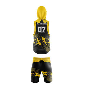 Uniforme de Fútbol Americano de Compresión Transpirable Personalizado 7v7 para Adultos, Sin Mangas, 100% Poliéster, Secado Rápido, Cintura Elástica - Product Image 6