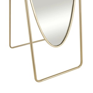 Oval Shape Gold Finished <b>Metal</b> <b>Frame</b> Floor Mirror Ideal for Retail Display Boutique and Commercial Interior Decor From India - Product Image 5