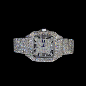 Montre de marque entièrement sertie de moissanite VVS de qualité supérieure, style hip-hop, unisexe, au meilleur prix. - Product Image 1