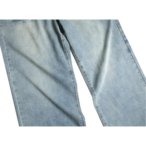 Jean décontracté vintage pour homme, coupe ample, jambe large, en denim noir, style streetwear hip-hop tendance - Product Image 2