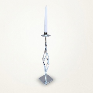 เชิงเทียนทองเหลืองชุบโครเมียมทำมือ ดีไซน์กิ่งไม้บิดเกลียวอย่างมีศิลปะ สำหรับตกแต่งโต๊ะหรูหราและสไตล์ร่วมสมัย - Product Image 5