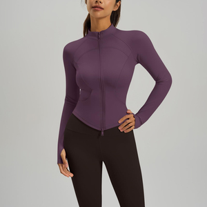 High Quality Women's Quick Dry <b>Yoga</b> <b>Jacket</b> Fashionable Slim Gym Fitness Zipper Breathable Lightweight <b>Yoga</b> <b>Jacket</b> For Women's - Product Image 1