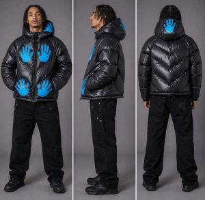 Veste doudoune matelassée coupe courte vintage en tissu épais, coupe-vent, à capuche, à changement de couleur, avec impression d'encre thermochromique personnalisée, style streetwear, pour l'hiver - Product Image 2
