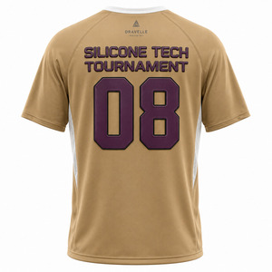เสื้อทีมคอร์นโฮลแบบซับลิเมชั่นสั่งทำพิเศษสำหรับผู้ชาย OEM แห้งเร็ว ผ้าตาข่าย ตกแต่งด้วยซิลิโคนนูน - Product Image 3