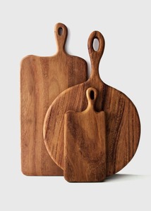 Tabla de cortar de madera artesanal tradicional con asa, tabla de cortar de madera natural para cocina, tabla de cortar de madera para preparar alimentos - Product Image 2