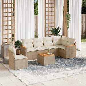 Conjunto de Sofás de Jardín Color Beige - Product Image 1