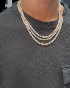 Solid <b>Gold</b> Lab Diamond <b>Tennis</b> <b>Necklace</b> Round Brilliant Cut Lab Grown IGI Certified Hip Hop Style Daily Wear Charm Jewelry - Product Image 5