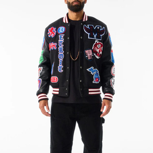 Custom <b>Men's</b> Letterman <b>Varsity</b> <b>Jackets</b> Warm Winter Baseball <b>Bomber</b> Leather Sleeves Embroidered Logo High School Style <b>Jacket</b> - Product Image 1