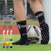 Chaussettes de sport pour hommes avec poignée Chaussettes de football personnalisées et antidérapantes Taille adulte Bible Cross
