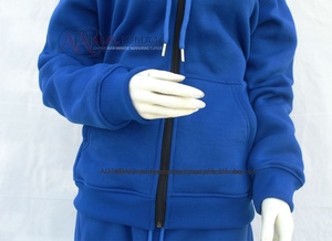 Ensemble de survêtement bleu roi pour femme – Pull et pantalon de jogging en molleton brossé épais 100 % coton biologique, séchage rapide et respirant - Product Image 2