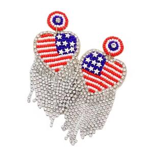 Pendientes de cuentas bordadas hechos a mano, joyería de moda colorida para mujer, disponibles al mejor precio. - Product Image 3