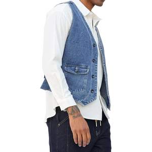 2025 Men's Casual Slim Fit Embroidered Denim <b>Vest</b> Lightweight Polyester Jacket Windproof Feature Outdoor Activities B0BS3J996C - Product Image 3