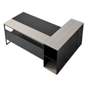 "L Shape Executive <b>Desk</b> with Large Storage Cabinet and Heavy Duty <b>Wooden</b> Frame" - Product Image 1