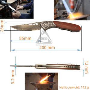 Couteaux pliants en acier inoxydable de haute qualité, durables, avec manche en bois, faible MOQ, écologiques, qualité DIY, personnalisables OEM - Product Image 3