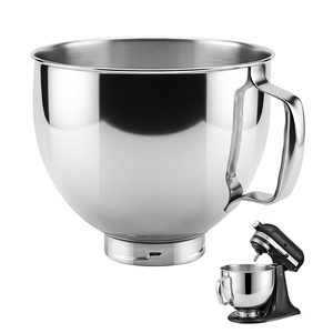 Bol mélangeur en acier inoxydable 5 QT, compatible <span class=keywords><strong>KitchenAid</strong></span>, qualité alimentaire, passe au lave-vaisselle, pièces pour batteur sur socle inclinable 4,5-5 Quart - Product Image 2