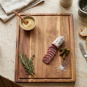 Planche à découper en bois rectangulaire durable pour la cuisine avec motif de grain naturel - Product Image 1