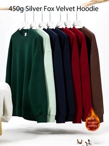 เสื้อสเวตเชิ้ตผู้ชายทรงหลวม ผ้าคอตตอนเนื้อหนัก 450 กรัม สีพื้น ปักโลโก้ตามสั่ง ราคาโรงงานจากบังกลาเทศและจีน ขายส่ง - Product Image 6