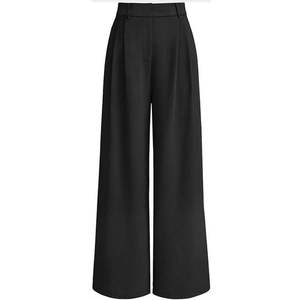 Pantalones de Vestir de Pierna Ancha para Mujer, a la Moda, de Cintura Alta, Transpirables, para Trabajo, OEM ODM - Product Image 6