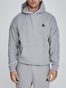 Ensemble de survêtement personnalisé coupe ample 600 g/m² avec épaules tombantes, sweat à capuche et pantalon de survêtement en molleton épais de haute qualité - Product Image 2