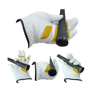 Gant de golf pour main droite, blanc avec accents rouges et jaunes, antidérapant, en microfibre, à doigts complets, unisexe, pour le sport - Product Image 4
