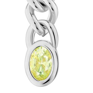 Boucles d'oreilles pendantes en cristal vert argenté avec pierre ovale et design chaîne, bijoux élégants pour femmes, boucles d'oreilles pendantes pour soirée - Product Image 4