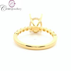 Nouveau modèle 18K Au750 bague de fiançailles bicolore blanc/jaune/or Rose 2.50CT/9.75x7.75mm diamant naturel ovale mariage classique - Product Image 6