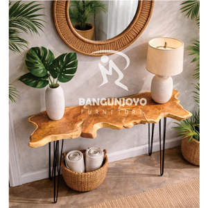 Mesa de Consola Hecha a Mano con Madera de Teca Sólida, Diseño Moderno y Minimalista, Ecológico y Duradero para Cualquier Habitación de tu Casa - Product Image 3