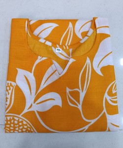 Haut en coton slub fantaisie à imprimé numérique, idéal pour le quotidien, prix de gros, vêtement ethnique, jaune - Product Image 2