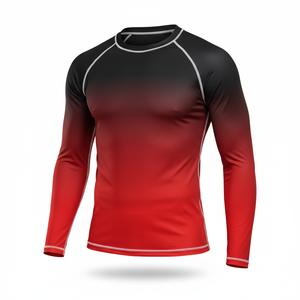 เสื้อแรชการ์ดแขนยาวสำหรับผู้หญิงและผู้ชาย แห้งเร็ว ป้องกันรังสียูวี สำหรับเล่นเซิร์ฟ ว่ายน้ำ บีเจเจ เอ็มเอ็มเอ็ม ยิวยิตสู และกีฬาต่อสู้ - Product Image 1