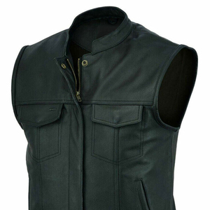 Gilet en cuir pour homme au design unique, prix de gros, faible MOQ, fabrication en usine, respirant, sans manches, idéal pour les voyages - Product Image 5
