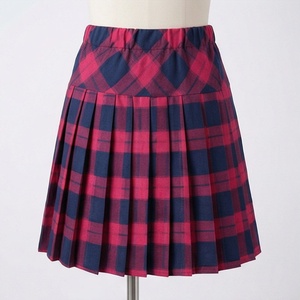 Jupe mini plissée à carreaux pour femme, taille élastique, tissée, style toutes saisons - Product Image 1