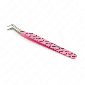 Private Label Pink Stainless Steel Eyelash Tweezers Paper Coated Custom Printed Pattern Russian Volume Lash <b>Tools</b> - Product Image 2