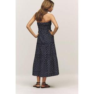 Elegant Top <b>Sales</b> Custom Strapless Maxi Dress Dropped Waist Breathable Lightweight Summer Party Dress for Women Natural Cotton - Product Image 4