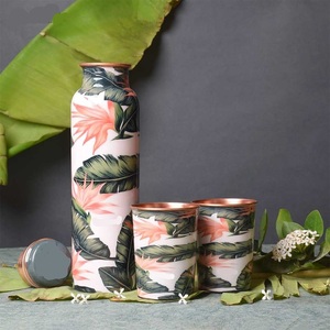 <b>Bulk</b> <b>buy</b> copper <b>bottle</b> Luxury Copper <b>Water</b> <b>Bottle</b> With Floral Design Portable Travel Use - Product Image 4