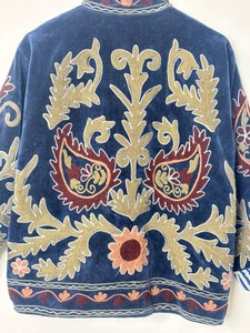 Indian Artwork Treasures Handcrafted Suzani Velvet <b>Jacket</b> Ethnic Embroidered Outerwear Winter Coat Boho And <b>Hippie</b> Style Blazer - Product Image 2