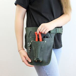 Professional florist <b>leather</b> <b>tool</b> belt durable multi pocket gardening waist pouch premium OEM <b>tool</b> belts wholesale price - Product Image 4