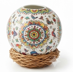 Maceta Decorativa de Cerámica Esmaltada con Patrón Geométrico para Bonsái, Decoración del Hogar, Tamaño y Forma Personalizables - Product Image 3