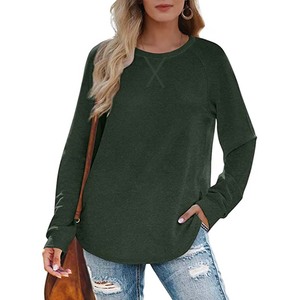 Women's <b>Lined</b> Oversized Crew Neck Long Sleeve Pullover Sweatshirt Polyester/Cotton Knitted Breathable Quick Dry Summer - Product Image 6