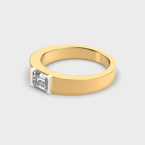 Anillo de Diamante de 1 Quilate con Corte Esmeralda, Chapado en Oro Amarillo de 14K, Certificado IGI, Cultivado en Laboratorio, CVD, VS1, FG, Anillo de Compromiso de Lujo para Mujer - Product Image 2