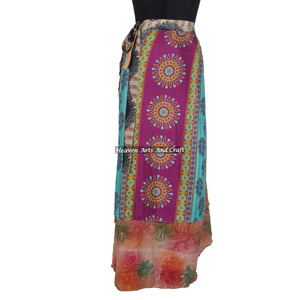 Latest Wrap Around <b>Skirt</b> Manufacturer and Exporter of Silk Wrap <b>Skirts</b> Manufacturer Wholesaler <b>Boho</b> Stylish Multi Color Summer - Product Image 2