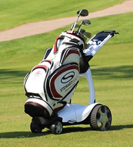 รถเข็นกอล์ฟไฟฟ้า Stewart Golf X10 Follow สีน้ำเงินคาร์บอนไฟเบอร์ - Product Image 3