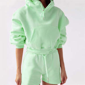 Survêtements personnalisés pour hommes et femmes, sweats à capuche épais 500 GSM 350 GSM en molleton polyester/coton brodé, et shorts amples - Product Image 2
