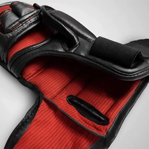 Custom Premium Leather MMA Grappling Gloves – Open Palm Sparring & Martial Arts Fighting Gloves with Hook & Loop <b>Wrist</b> <b>Strap</b> - Product Image 6