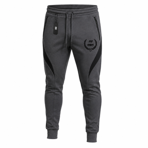 Pantalon de survêtement décontracté pour homme, tissu en coton léger, construction respirante, taille élastique, coupe décontractée, poches fonctionnelles, confortable - Product Image 1