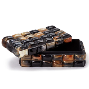 Handcrafted Natural Buffalo Horn Inlay Jewelry Storage <b>Box</b> Geometric Design <b>Trinket</b> <b>Box</b> by Perfect Enterprises - Product Image 6