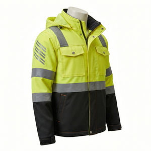 Gilets de travail personnalisés à logo haute visibilité, réfléchissants, imperméables en polyester, multi-poches, respirants, à manches longues, de sécurité - Product Image 5