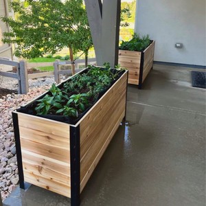 <b>Rectangular</b> Wooden Planter Box Raised Garden Bed for <b>Plants</b> and Flowers Rustic Outdoor Garden Planter <b>Pot</b> Farmhouse from Vietnam - Product Image 3