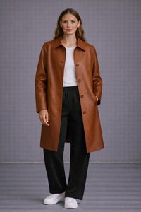 Women's Leather Jacket Customize Coats For Girls Wholesale Genuine Leather Jackets Fashion Wear Slim Fit Long Sleeve Coat - Product Image 2