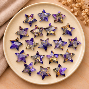 Piedra Preciosa Suelta de Cobre, Amatista y Turquesa en Forma de Estrella Facetada de 10 mm para Fabricación de Joyería al por Mayor, Manualidades y Suministros para Colgantes - Product Image 2